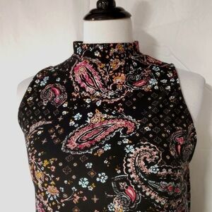 Mudd Black and Pink Paisley Dress
